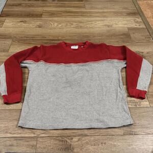 Vintage Point Zero Style Grey Red Pullover Sweater 90s Y2K
